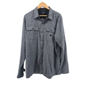 Roark Button Down Shirt Mens XL Gray Nordsman Classic Fit Cotton Blend Flannel